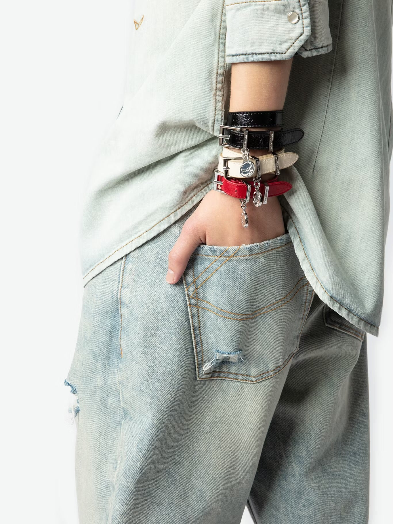 SUNNY LEATHER DOUBLE BRACELET