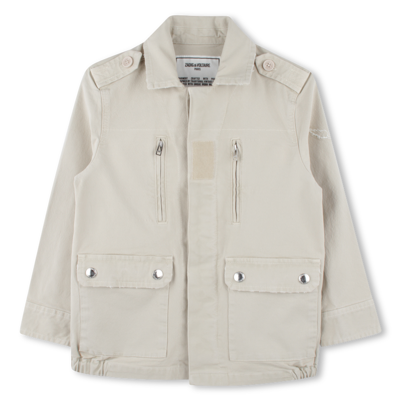 Buttoned military-style jacket