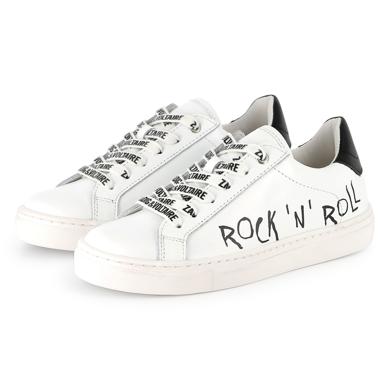 Leather lace-up sneakers