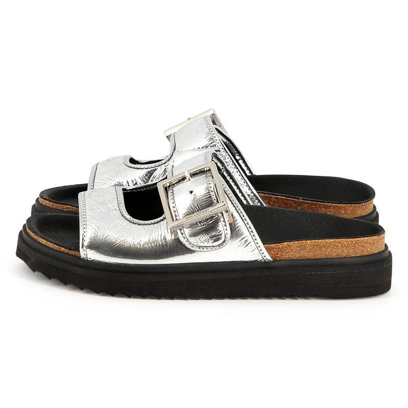 Buckled leather sandals