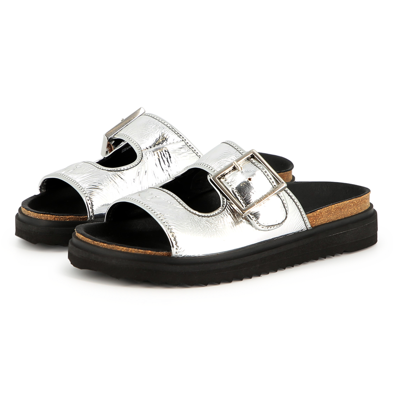 Buckled leather sandals