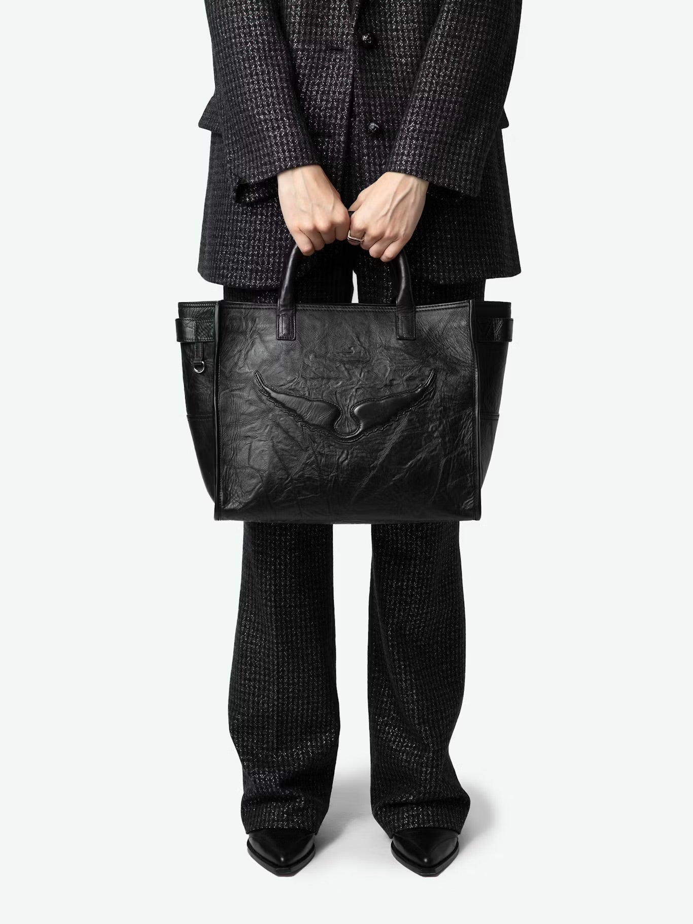 ANGEL TOTE WINGS COW BURNISH