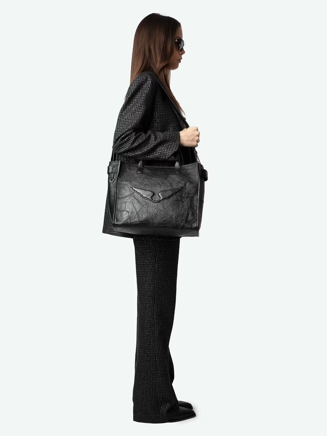 ANGEL TOTE WINGS COW BURNISH