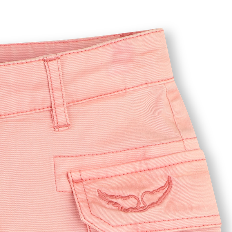 Faded embroidered shorts