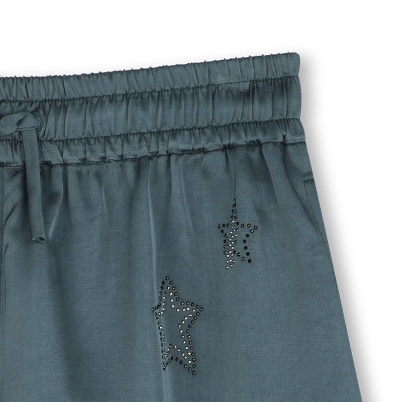 Satin shorts with diamantés