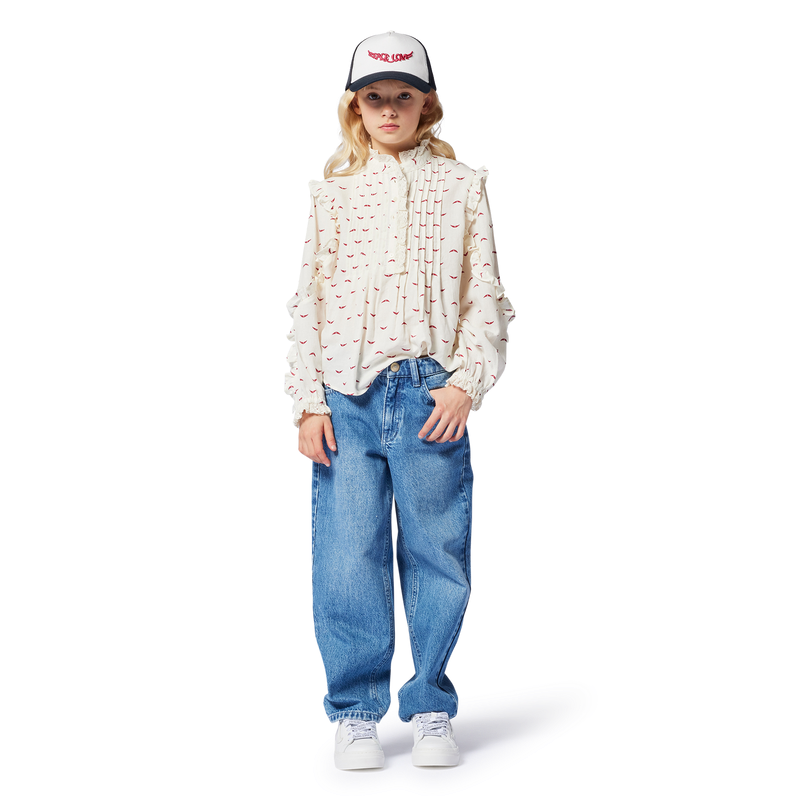 Straight-cut adjustable jeans