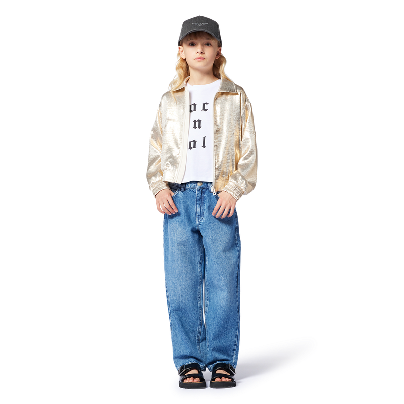 Straight-cut adjustable jeans